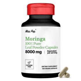 Misspep Moringa Leaf Powder Capsules - 8000mg 10:1 Pure Extract, Vegan, Non-GMO, Gluten-Free Superfood Healthcare Supplement for Energy