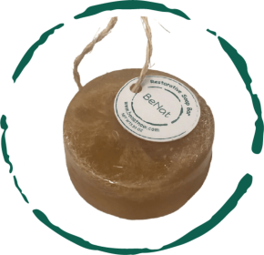 BeNat Restorative Natural Soap Bar with Loofah & Hang Cord - Exfoliating, Cleansing & Moisturizing Body Soap for All Skin Types, Sensitive & Dry Skin