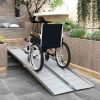 Aluminum Wheelchair Ramp, 8ft, Foldable, Textured for Home Access, Steps, Doorways, Silver