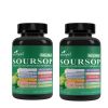 Soursop supplement containing 20 herbal extracts including seaweed, lion's mane mushroom, turmeric, black seed oil, oregano, and mullein