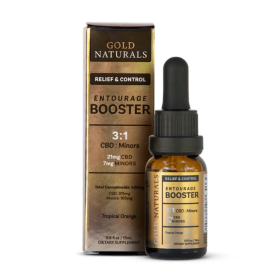 Entourage (Booster) Hemp Tincture – Enhanced Relief for Stress, Sleep & Muscle Support (Flavor: Tropical Orange, size: 15 ML)