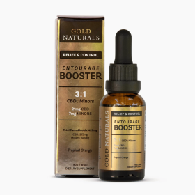 Entourage (Booster) Hemp Tincture – Enhanced Relief for Stress, Sleep & Muscle Support (Flavor: Tropical Orange, size: 30 ML)