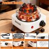 Fast Heating Hookah Coal Heater 500W - 5 Temperature Gears, Safe Thermostat Design, Rust-Resistant Stainless Steel