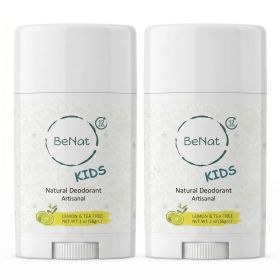 All-Natural Deodorants for Kids & Teens. 24-Hour Odor Protection, Hypoallergenic Stick Aluminum-Free Deodorant (OPTIONS: 2-Pack Kids)