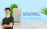 All-Natural Deodorants for Kids & Teens. 24-Hour Odor Protection, Hypoallergenic Stick Aluminum-Free Deodorant