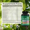 Soursop supplement containing 20 herbal extracts including seaweed, lion's mane mushroom, turmeric, black seed oil, oregano, and mullein