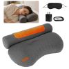 USB Heated Neck Pillow Zero Pressure Memory Foam Cervical Neck Pillow Heated Bed Pillow with Eye Mask Adapter for Pain Relief
